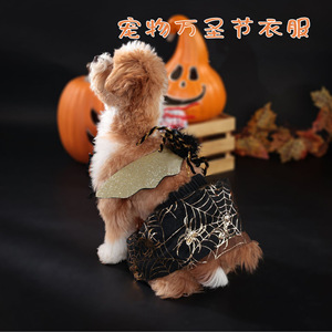 Disfraz de Halloween para mascotas, conjunto de falda y alas de araña negra para perros, venta al por mayor transfronteriza de gran éxito - Product Image 5