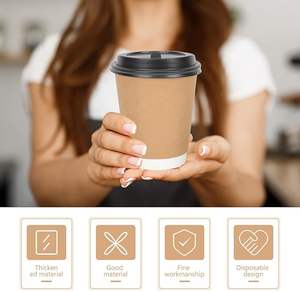 Gobelet à café en carton isotherme à double paroi avec couvercles - Product Image 2