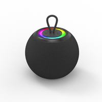 Nouvelle Enceinte Portable RGB de Bureau et d'Extérieur, Design Rond en Tissu, avec Lumières et Basses Puissantes, Idéale comme Cadeau Original