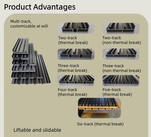 Nuovo Design Porta Scorrevole e a Battente <span class=keywords><strong>in</strong></span> <span class=keywords><strong>Alluminio</strong></span> e Vetro Temperato per Cucina con Zanzariera - Product Image 4
