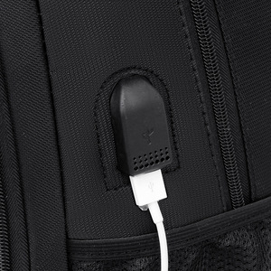 Laptop <b>Backpack</b> With Usb Port For Business Travel Men Black Solid Color <b>Large</b> <b>Capacity</b> <b>Backpack</b> With Laptop Compartment - Product Image 3
