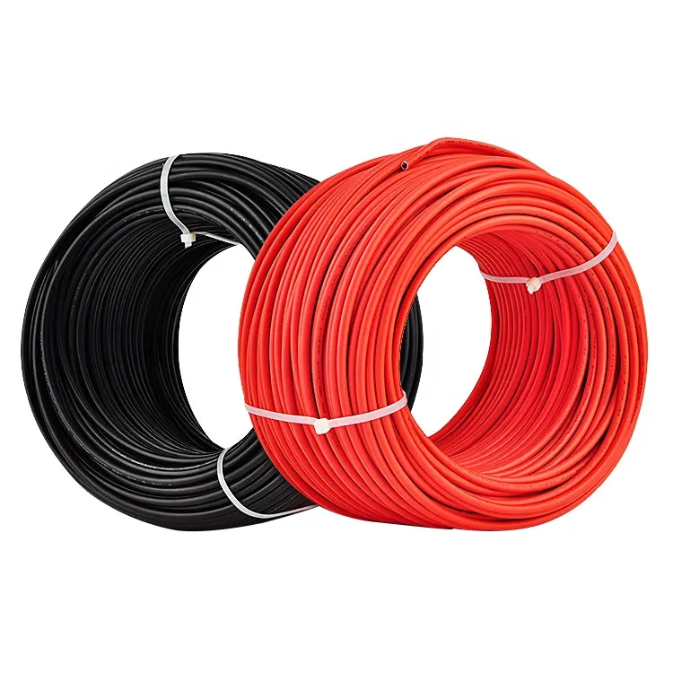 สายพลังงานแสงอาทิตย์สีใหม่สีน้ำตาล/สีเทา10AWG 6มิลลิเมตรแกนเดียว PV ลวด