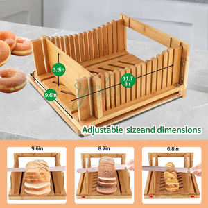 Kotak penyimpanan roti bambu Modern, dengan jendela akrilik bening & ventilasi udara <span class=keywords><strong>2</strong></span> tingkat wadah roti kayu ramah lingkungan Meja Organizer - Product Image 2