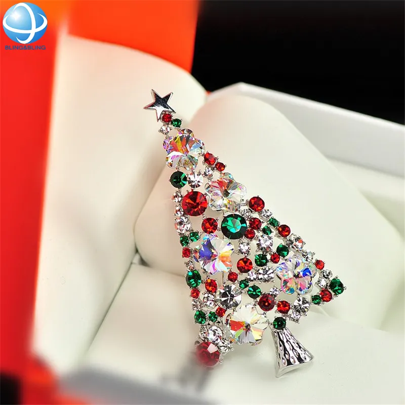 Newest fashion jewelry brooches rhinestone brooch pins for christmas gift