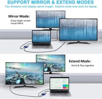 Adaptador USB C a 4K HDTV VGA, Convertidor 2 en 1 Tipo C a USB C 3.0 para Adaptador de Monitor Dual Compatible con MacBook TV Video Hub
