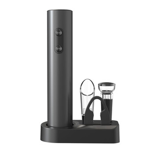 Logotipo personalizado que funciona con pilas, 5 piezas, juego de abrebotellas de vino automático eléctrico con Base de almacenamiento, cortador de papel de aluminio, tapón vertedor - Product Image 1