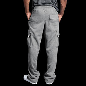 春季男士货物裤宽松拉绳运动裤带口袋运动直筒时尚流行长裤慢跑长裤 - Product Image 3