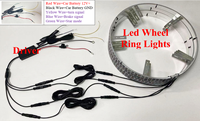 Facile à installer étanche IP68 chassant la couleur 4 pièces Kits anneau RVB Led feux de roue de voiture