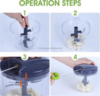 Multifunctionele Handmatige Handmatige Pull Voedsel Ui Chopper, Draagbare Keuken Knoflook Chopper Voor Groenten, Fruit, Vlees, Paprika