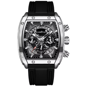 Đồng hồ chống nước thời trang theo xu hướng mới với chức năng lịch, mặt số hình thùng, máy quartz - Product Image 5