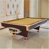 Table de billard de club et de maison en gros, 7/8/9 pieds, avec coussin en caoutchouc et plateau en ardoise, taille personnalisée, queue de billard incluse