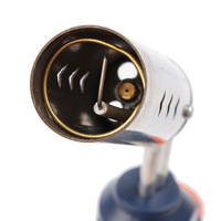 Lance-flammes portable en métal avec briquet coupe-vent pour le camping, le barbecue et l'extérieur, allume-cigare à gaz en cassette