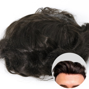 Prothèse capillaire en cheveux naturels, base en PU ultra-fine injectée en V, système de remplacement capillaire 100% cheveux naturels pour hommes - Product Image 5