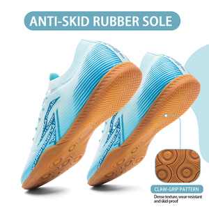 Chaussures de <span class=keywords><strong>futsal</strong></span> pour hommes, femmes et enfants - Semelle intermédiaire/extérieure en caoutchouc, tige en PVC, doublure en mesh, utilisation automne/hiver/été, antidérapantes, entraînement - Product Image 2