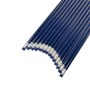 <span class=keywords><strong>Crayon</strong></span> en bois rond bleu foncé FSC HB avec gomme, vente en pièce unique, vente d'usine, logo et emballage personnalisés, certifié EN71 ISO - Product Image 1