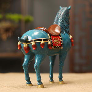 Nouveau traditionnel chinois Tang Sancai émaillé en laiton cheval Figurine qualité atmosphérique bureau bureau maison salon ornement - Product Image 4