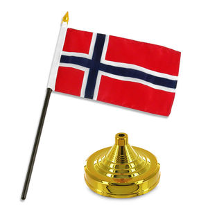 Banderas de mano de <span class=keywords><strong>Noruega</strong></span> de poliéster 100%, Material de seda de 12x18 pulgadas con poste de plástico para agencias de viajes - Product Image 6