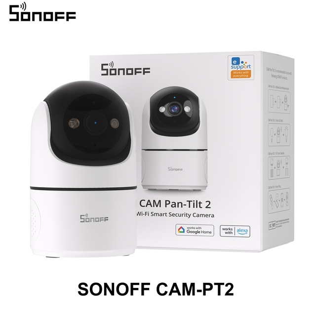 SONOFF CAM Pan Tilt 2 Smart Indoor Home Security Camera Night Vision 360 Panoramic Human Detection Motion Detection via Alexa