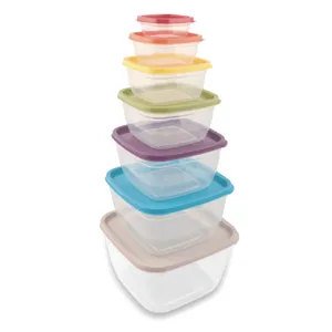Kunststoff-Aufbewahrung behälter für die Zubereitung von Mahlzeiten Küchen organisator Mikrowellen geschirrs püler Sicherer Vorrats behälter für Lebensmittel 7er-Set