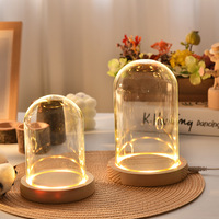 Cloche en verre borosilicate anti-poussière, support de présentation tendance pour figurines, ornement de collection de bureau