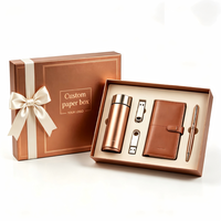 Individuelles Logo Firmengeschenkbox Set aus Hartpapier mit Stift, Notizbuch, Thermosflasche und USB-Stick für Mitarbeiter und Kunden