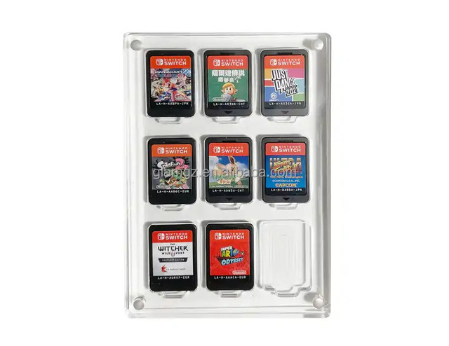 Switch Game Card Case Acrylic Transparent Magnetic Hard Holder Shell Display Stand for Nintendo Switch OLED Accessories
