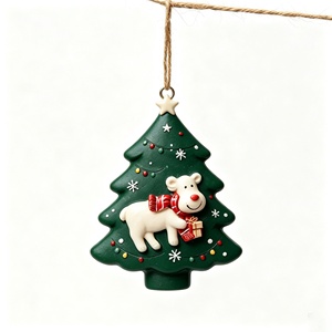 Decorazione <span class=keywords><strong>Natalizia</strong></span> Vintage in Resina, <span class=keywords><strong>Casetta</strong></span> di Pan di Zenzero con Statuetta di Volpe, Ornamento da Appendere all'Albero, Regalo Natalizio - Product Image 4