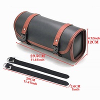 MJMOTO-Sac à Outils Rétro en Cuir pour Fourche Avant de Moto, Fourche, Guidon, Spacieux, Étanche, Bagages