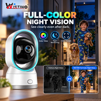 Wistino WiFi Security Camera Indoor 355 Pan-Tilt Two-Way Video Call Crying Detection Night Vision Motion Detection Baby Monitor