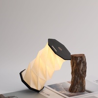 Lampe de chevet pliable noire avec logo personnalisé, rechargeable, à intensité réglable par toucher, moderne, cadeau promotionnel d'entreprise