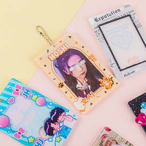 Wholesale Custom Print <strong>Lenticular</strong> Anime Cartoon Photocard Holder Business Card <strong>Printing</strong> Acrylic Transparent Photo Frame Keychain - Product Image 1