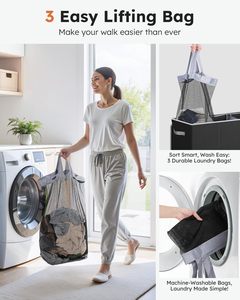 Panier de rangement moderne et écologique de 180 L, en tissu Oxford à 3 couches, multifonctionnel, avec poignée robuste, pour salon et salle de bain - Product Image 5