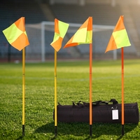 Kit de cônes de marquage pour entraînement de football à insérer au sol (poteaux de signalisation, poteaux de délimitation, drapeaux de coin) - Cônes en PVC de 1,5 m pour usage multisports