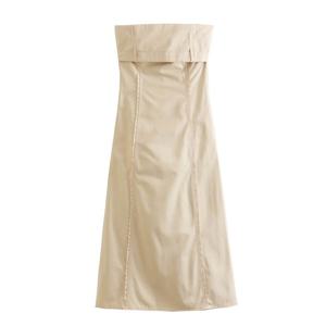 Robe élégante sans bretelles et sans manches style trench-coat en spandex pour femme, nouvelle collection printemps-été-automne - Product Image 1