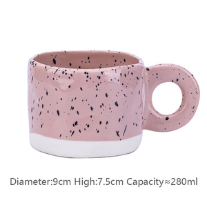 Künstlerische einzigartige Keramik ungleich mäßig gesprenkelte Tasse Hand bemalte Kaffeetasse mit Flecken Nordic Style Kaffeetasse Milch becher - Product Image 6
