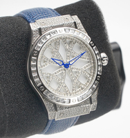Reloj de Pulsera de Cuarzo para Mujer SPARKTIME, de Alta Gama, Elegante, de Acero Inoxidable y Cuero, 38 mm, Resistente al Agua, con Abundantes Detalles Brillantes
