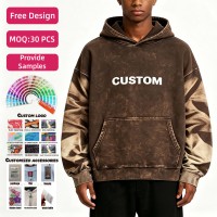 Sudadera con Capucha para Hombre, de Algodón Pesado de 500 g/m², 100% Algodón, con Mangas Lavadas y Efecto Desgastado, Estampado Serigrafiado, Corte Regular