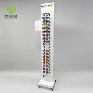 Tầng thường vụ có thể khóa tùy chỉnh cửa hàng bán lẻ kim loại hai mặt kính quang học Kính mát Acrylic đứng Eyewear hiển thị - Product Image 1