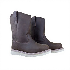 Botas de seguridad industriales de caña alta con puntera de acero y entresuela cómoda para invierno, estilo vaquero occidental, para minería, campos petroleros y seguridad. - Product Image 2