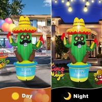Cactus gonflable personnalisé pour le carnaval, figurine de bière, décoration de jardin extérieure avec lumières LED