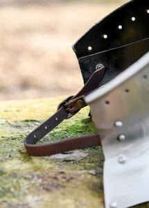 Armadura Medieval Gótica de Acero Pulido, Protector de Cuello de Caballero Hecho a Mano, Correas de Cuero Ajustables, Disfraz de Halloween - Product Image 2