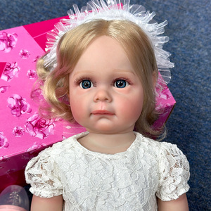 Muñeca de reencarnación de niña realista de 22 pulgadas con cuerpo suave, muñeca de imitación de bebé de vinilo. A las niñas les gustan las muñecas delicadas - Product Image 4