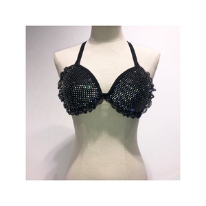 Women Sexy Diamond Dancewear <strong>Black</strong> Shiny Rhinestone Bra <strong>Top</strong> Crystal Backless <strong>tank</strong> <strong>Top</strong> for Nightclub Party - Product Image 4