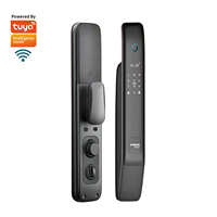Serrure de porte intelligente à reconnaissance d'empreintes digitales biométrique, contrôlée par Wi-Fi sans fil TuYa, best-seller, avec corps de serrure et jeu de cartes-clés