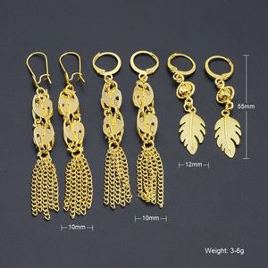 Boucles d'oreilles créoles pendantes JXX en laiton plaqué or 24 carats pour femmes, design tendance - Product Image 6