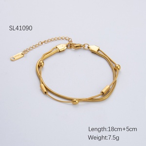 Pulsera de Acero Inoxidable Chapada en Oro de 18K de Alta Gama para Mujer, Pulseras de Cadena de Moda Inspiradas en INS para Aniversarios de Verano - Product Image 5