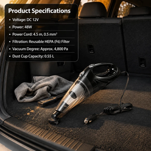 Aspirateur portable humide et sec de haute qualité <span class=keywords><strong>attrape</strong></span>-<span class=keywords><strong>poussière</strong></span> à forte aspiration avec source d'alimentation électrique DC12V pour dépoussiéreur de voiture - Product Image 1