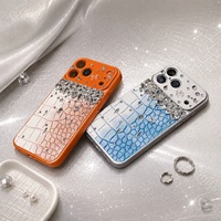 Étui de téléphone personnalisé en cuir de crocodile synthétique de luxe antichoc pour iPhone avec logo