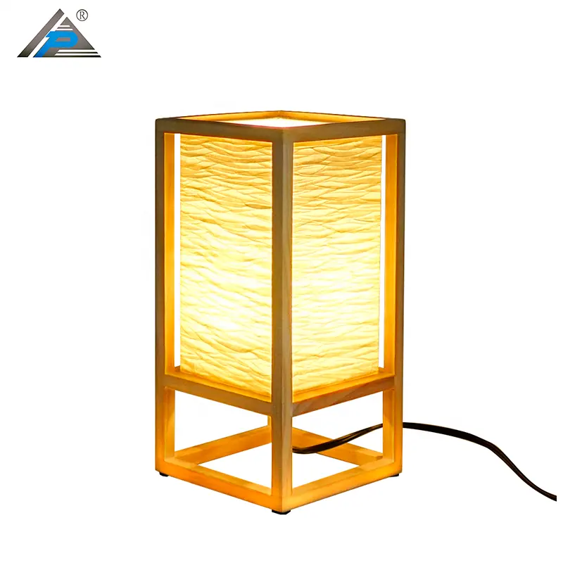 Japanese Designed Natural Frame Unique Novelty Home Hotel Living Room Decorative Rope Table Lamp with White Paper Lampshade