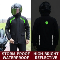 Ensemble imperméable réfléchissant personnalisé en polyester pour moto/vélo électrique, veste et pantalon de pluie séparés pour hommes, livraison incluse